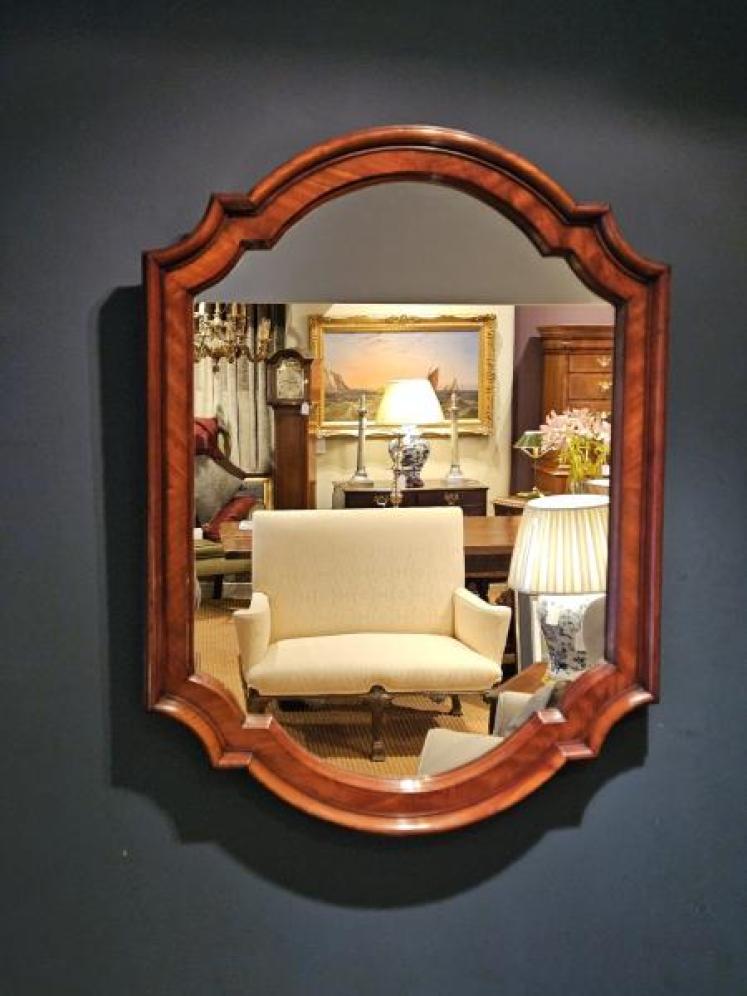 Early Victorian Figured Mahogany Mirror - Image 7