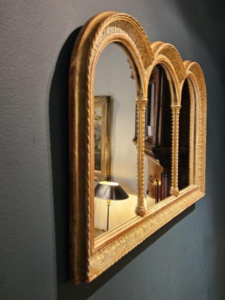 Early Victorian Timber Gilt Triple Arch Mirror - Image 2