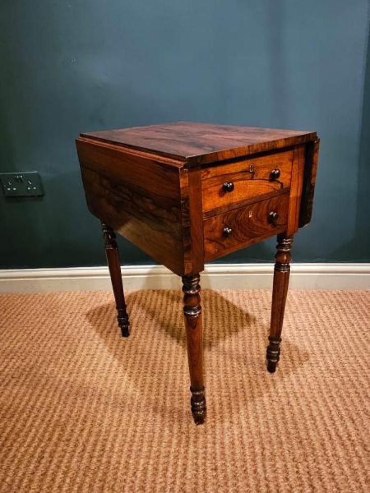 Regency Rosewood Drop Leaf Lamp or Occasional Table - Image 1