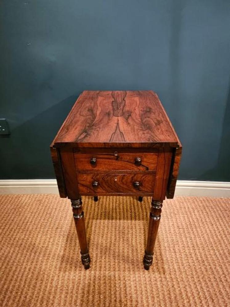 Regency Rosewood Drop Leaf Lamp or Occasional Table - Image 2