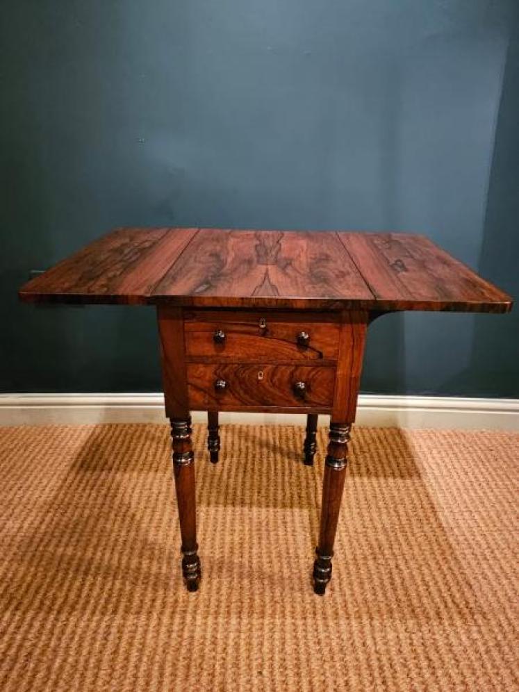 Regency Rosewood Drop Leaf Lamp or Occasional Table - Image 3