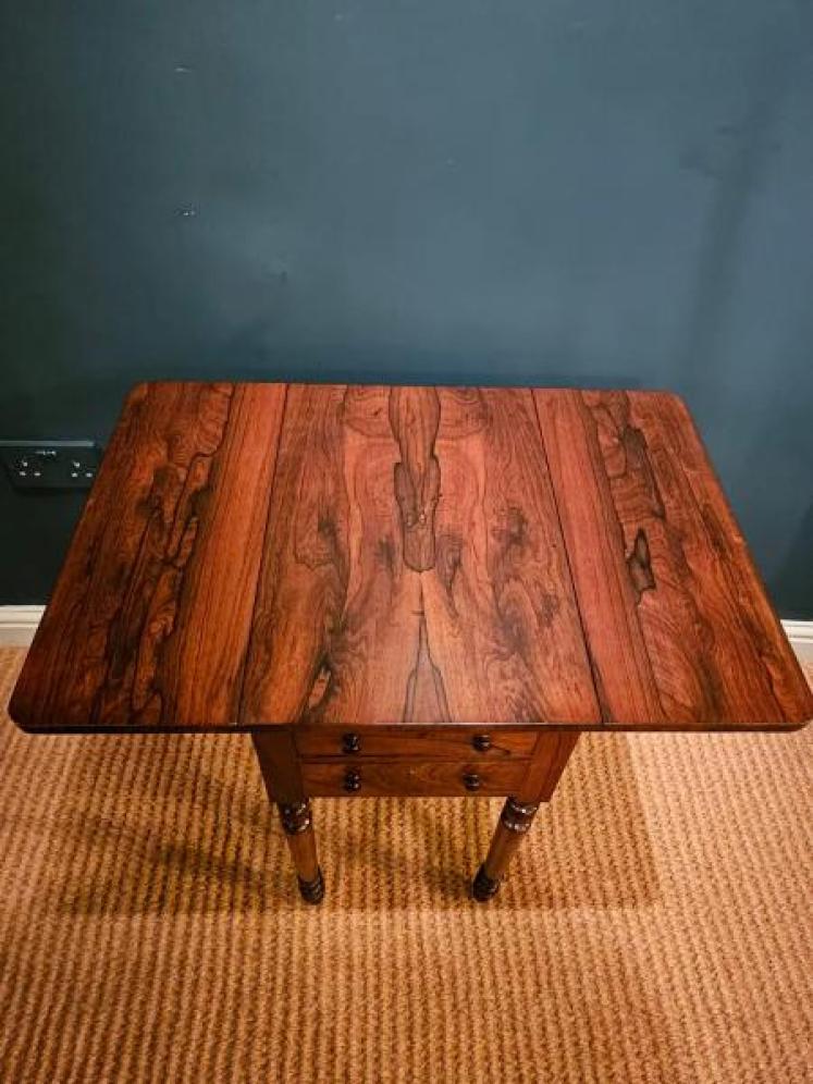 Regency Rosewood Drop Leaf Lamp or Occasional Table - Image 5