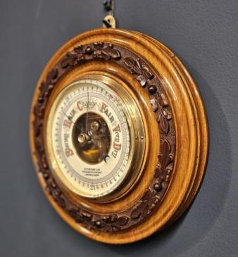 Aitchison Victorian Walnut Cased Aneroid Barometer