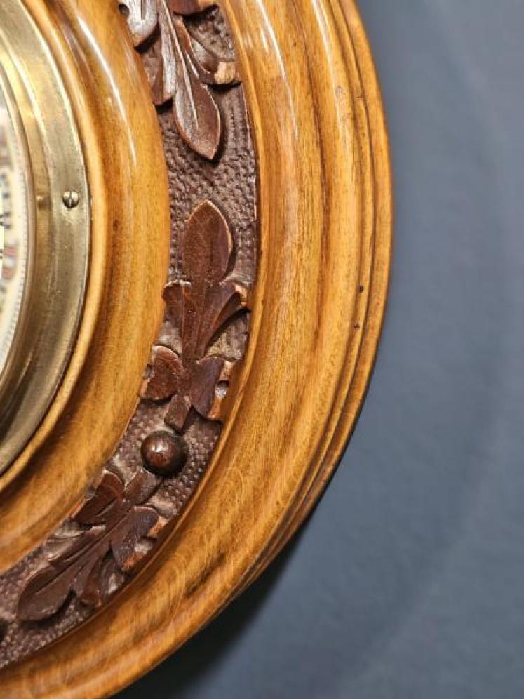 Aitchison Victorian Walnut Cased Aneroid Barometer - Image 6