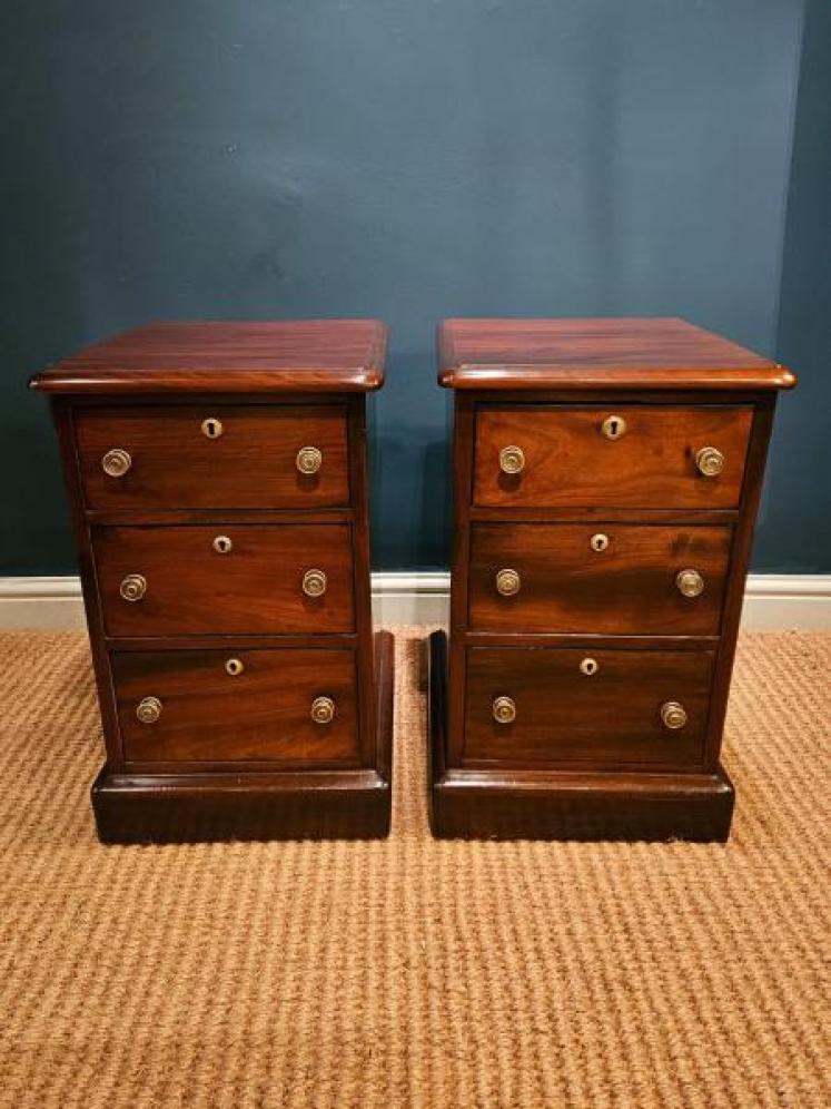 Pair of Victorian Mahogany Bedside Chests - Image 1