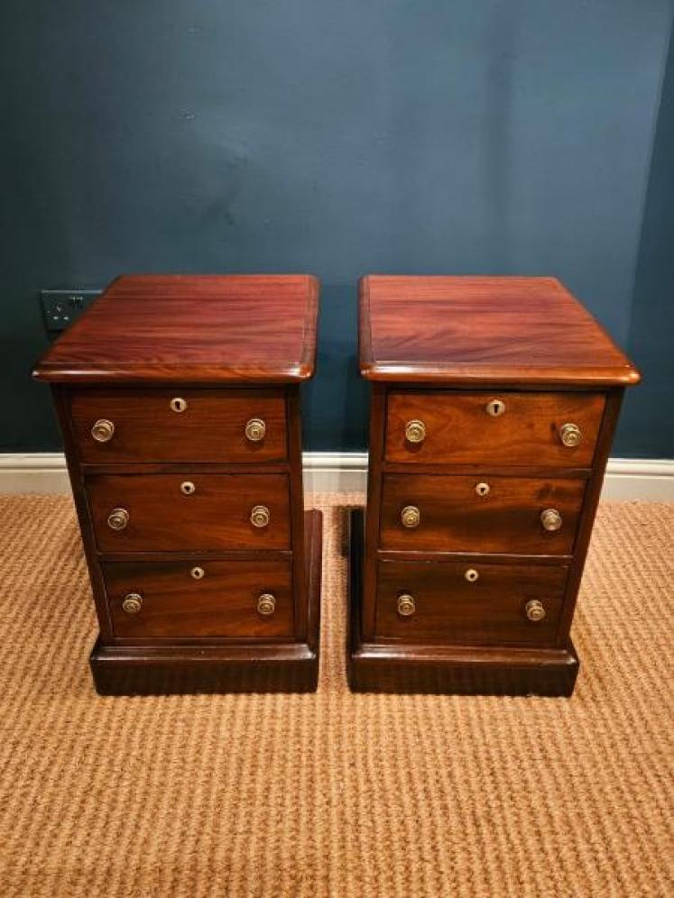Pair of Victorian Mahogany Bedside Chests - Image 2