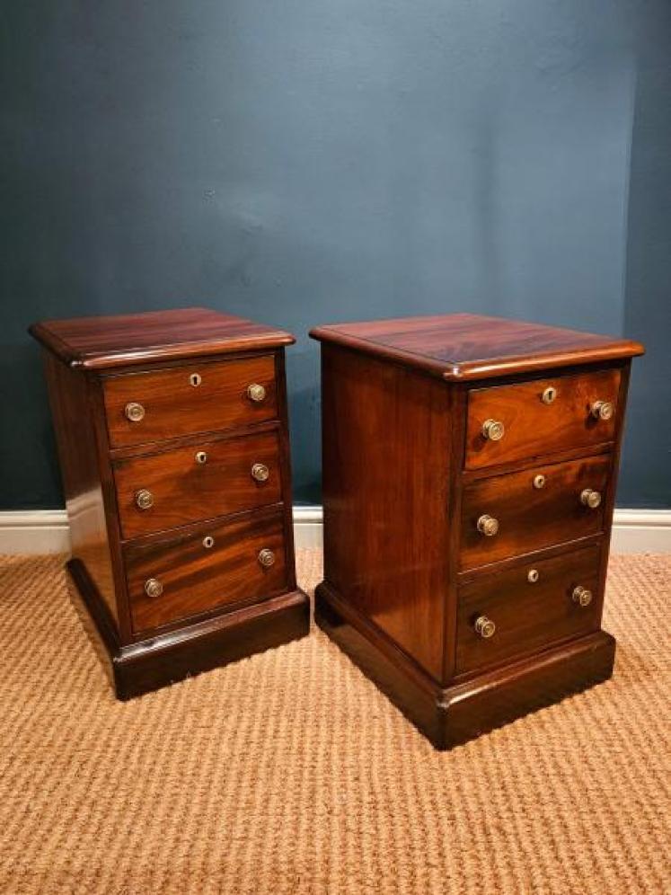 Pair of Victorian Mahogany Bedside Chests - Image 3