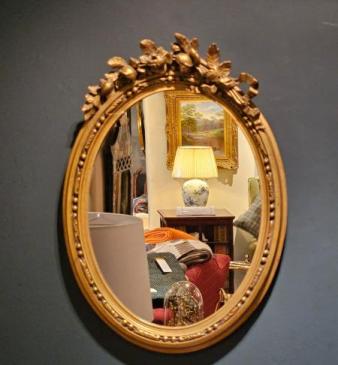Victorian Rose Crest Gilt Mirror