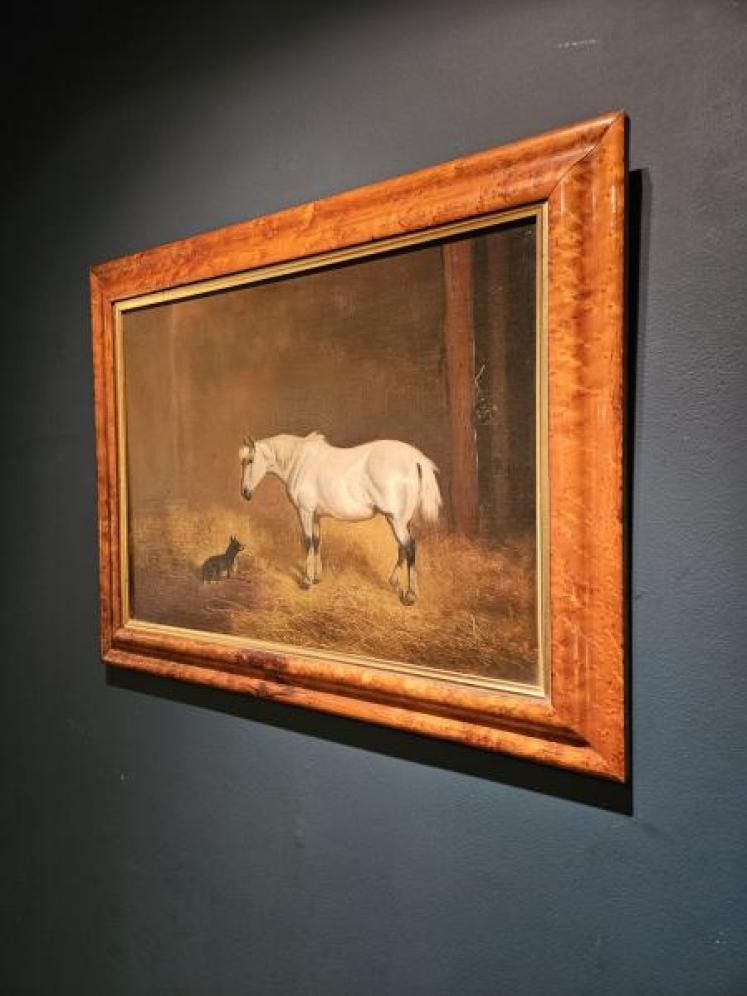 Victorian Oil Painting of a Grey Mare - Image 4