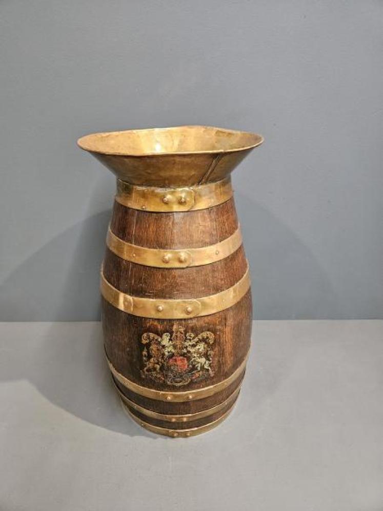 Victorian Brass Bound Spittoon - Image 1