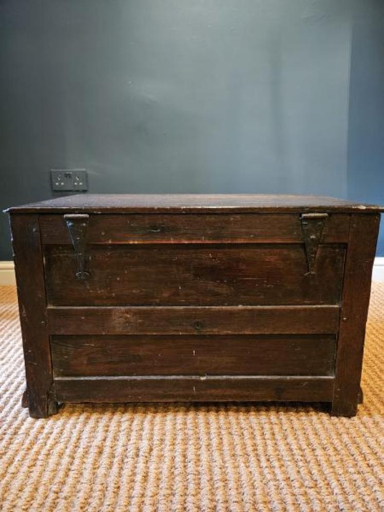 George I Oak Panelled Front Coffer Bach - Image 6