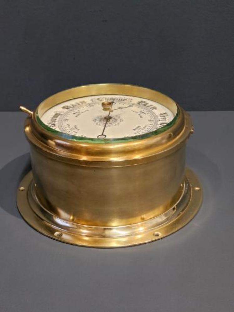 Superb Victorian Cast Brass Cased Ships Barometer  - Image 6