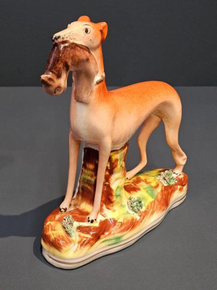 Superb Pair of Victorian Staffordshire Greyhounds - Image 5