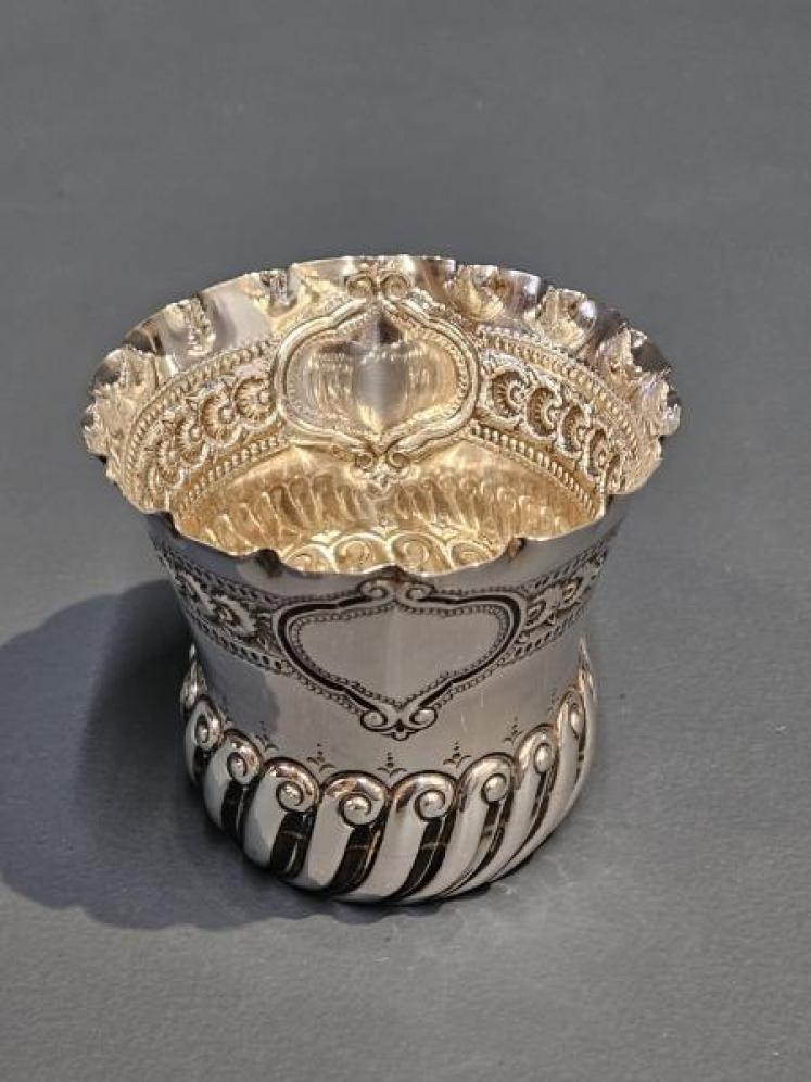 Victorian Embossed Silver Beaker - Image 2