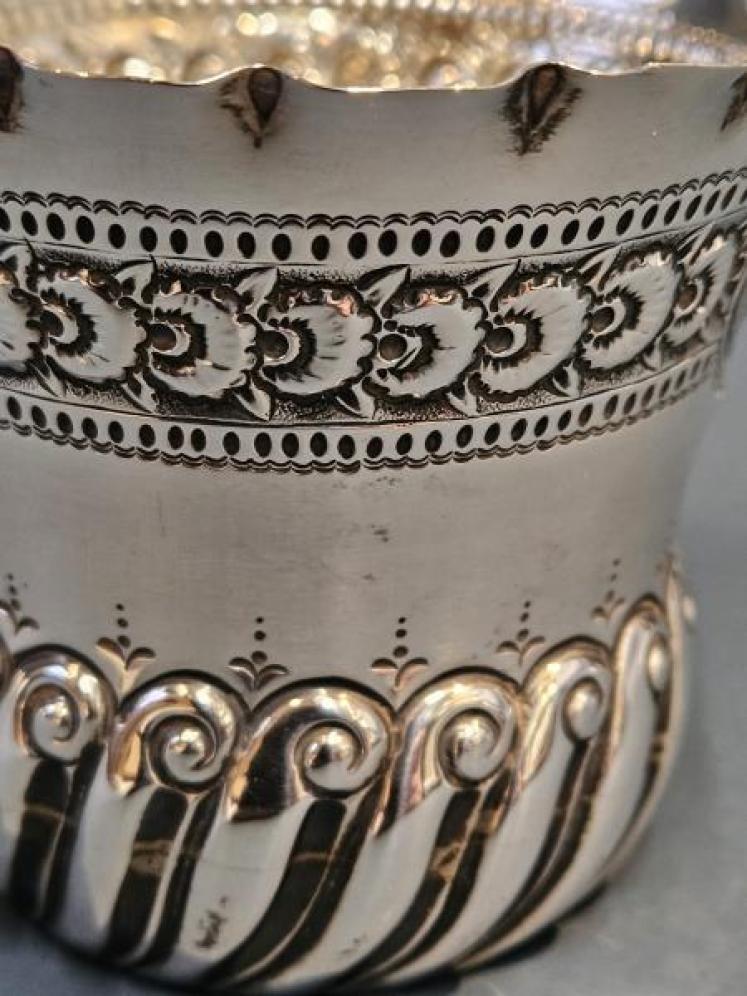 Victorian Embossed Silver Beaker - Image 5