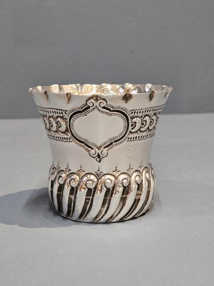 Victorian Embossed Silver Beaker - Image 6
