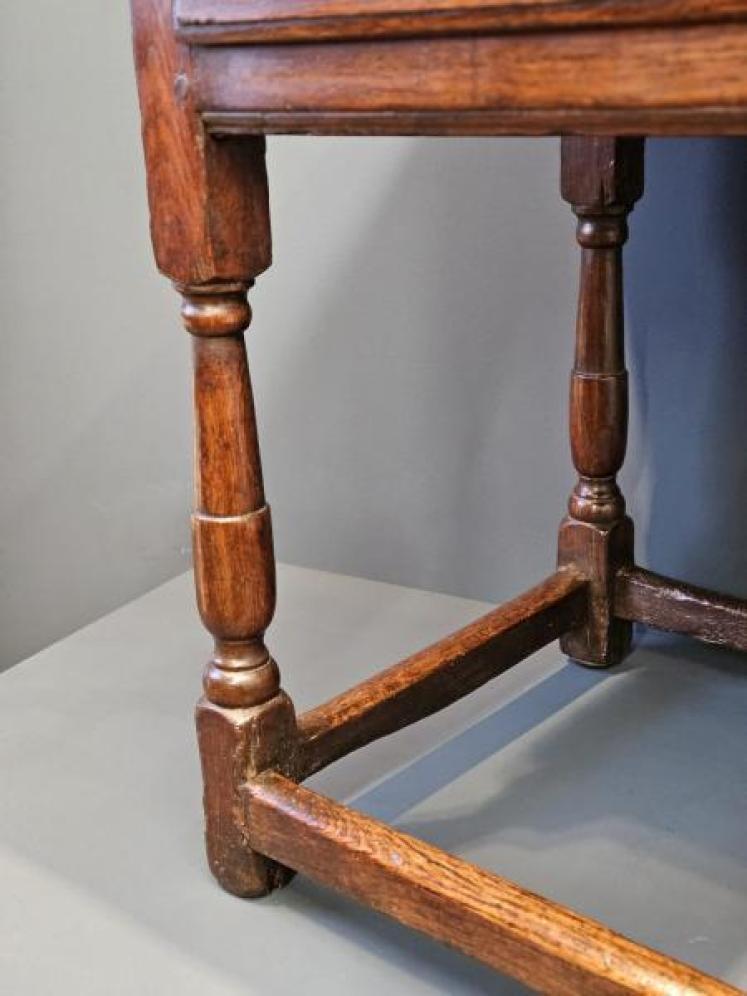 Unusual Low Proportioned George II Oak Side Table - Image 5