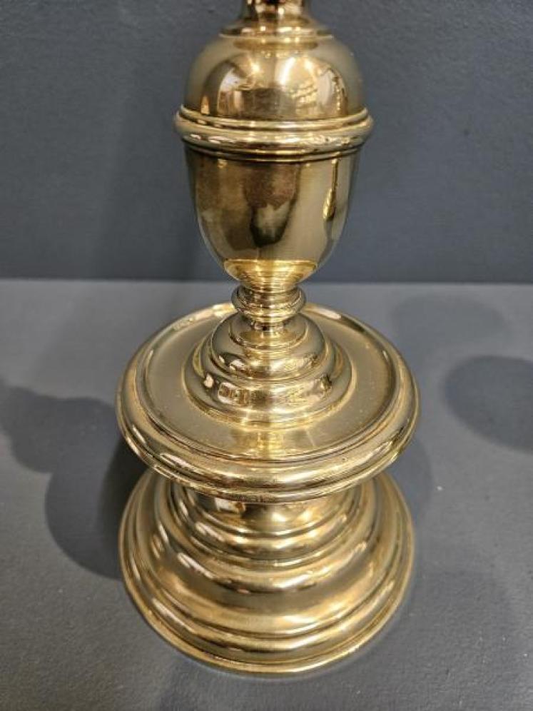 Victorian circular base Brass Candlesticks - Image 3