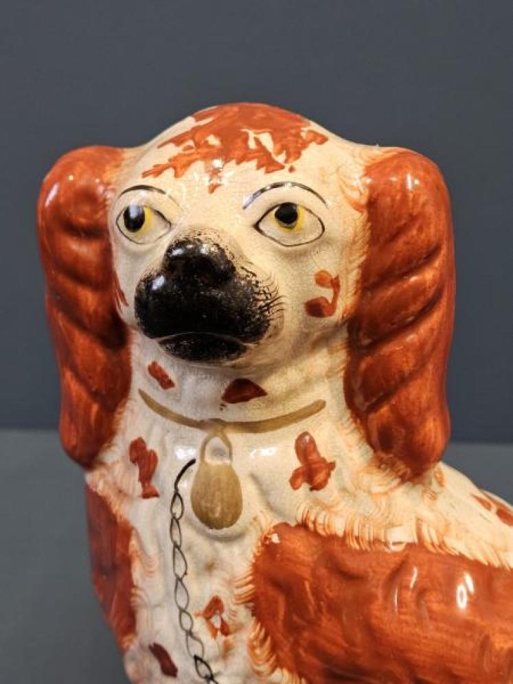 Pair of Mid Victorian Staffordshire Spaniels - Image 3