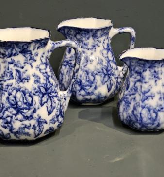 Set of 3 Victorian Losol Ware Jugs 