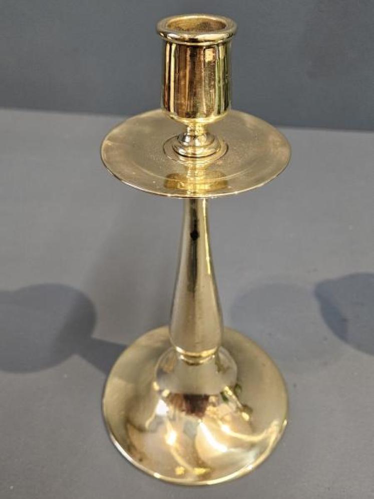 Pair of Solid Brass Art Nouveau Candlesticks  - Image 6
