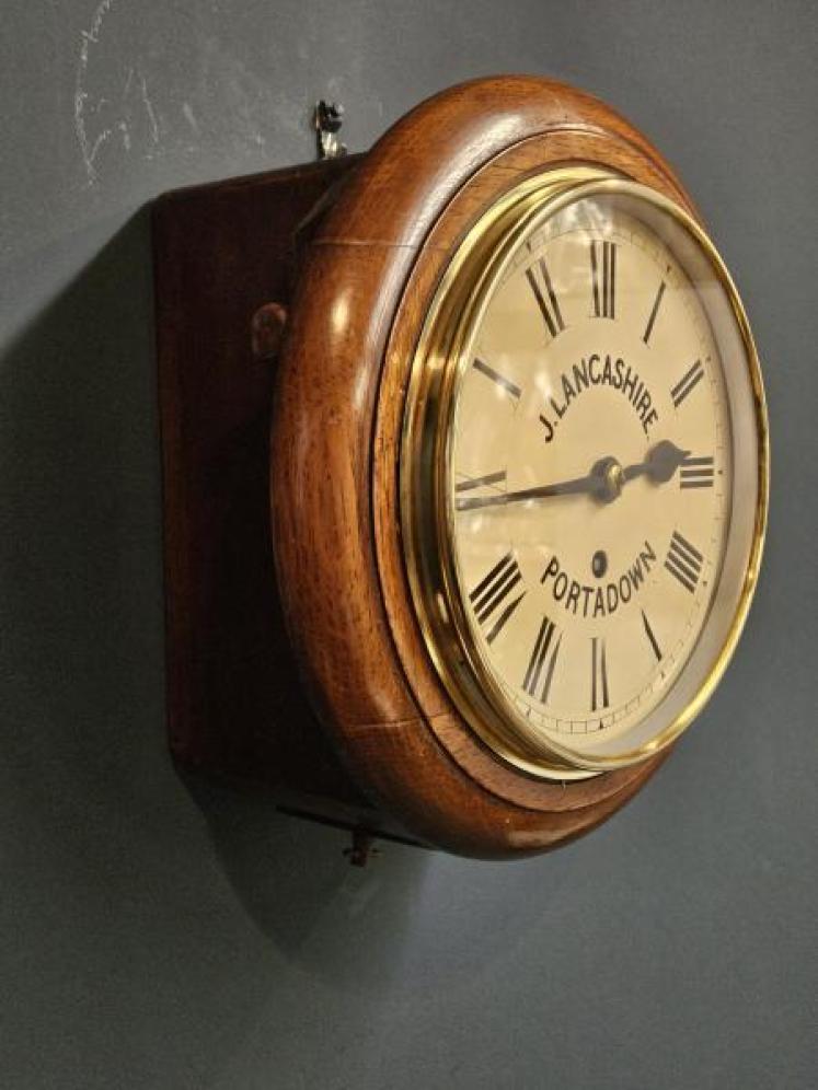 Victorian Oak 8" Dial Fusee Wall Clock - Image 2