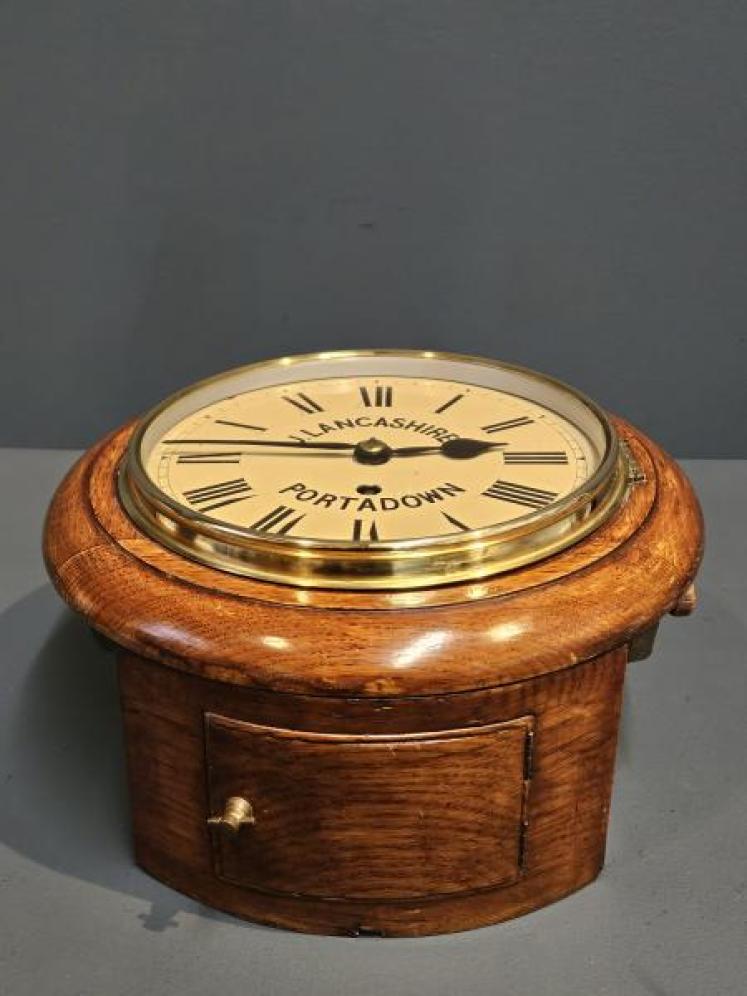 Victorian Oak 8" Dial Fusee Wall Clock - Image 4