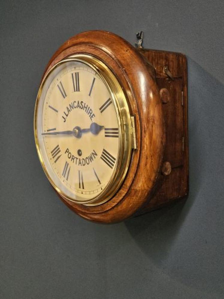 Victorian Oak 8" Dial Fusee Wall Clock - Image 6