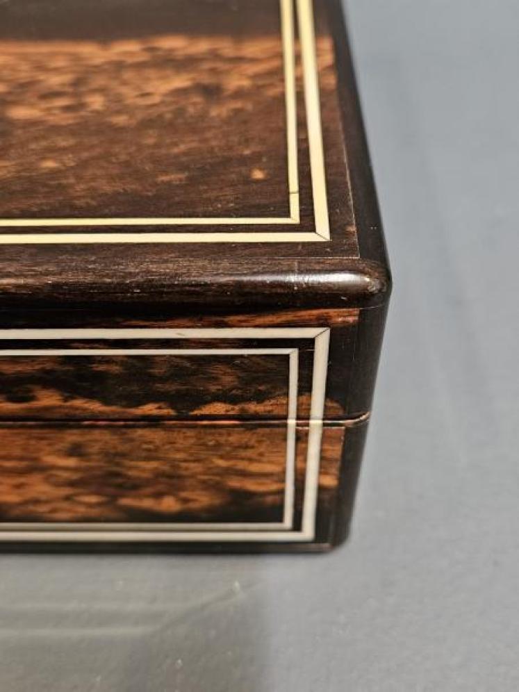 Victorian Coromandel Card Box & Contents - Image 6