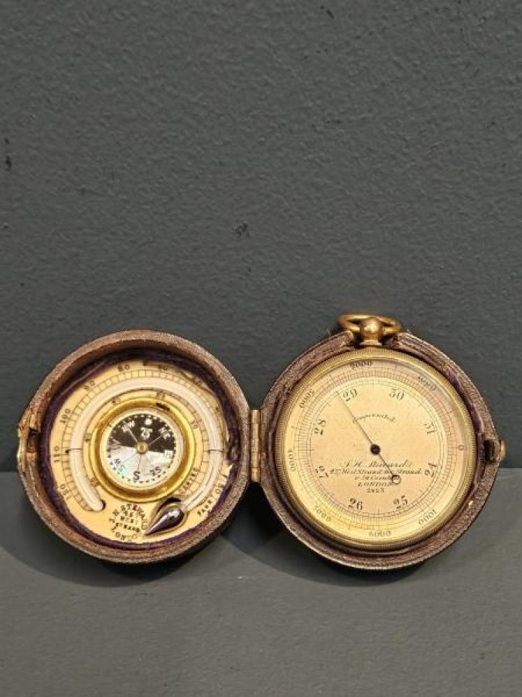 Victorian Pocket Barometer and Compass Combination - Image 1