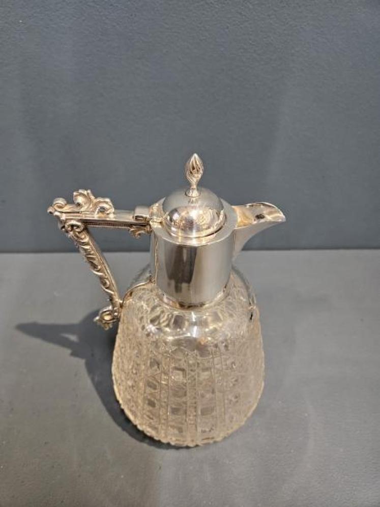 Victorian Silver and Crystal Claret Jug - Image 3