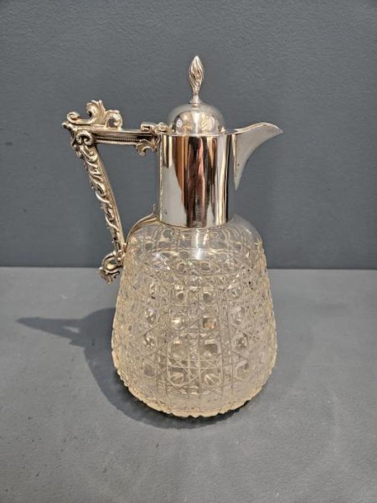 Victorian Silver and Crystal Claret Jug - Image 6