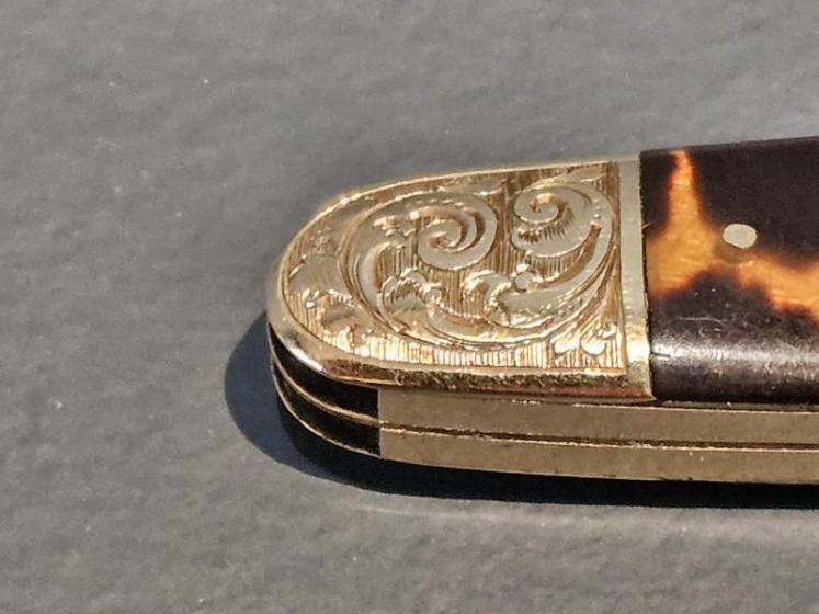Victorian 9ct Gold and Tortoise Shell Pen Knife  - Image 2