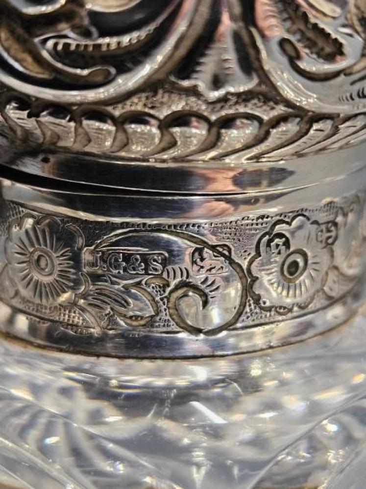 Victorian Cut Crystal and Silver Scent Bottle  - Image 5