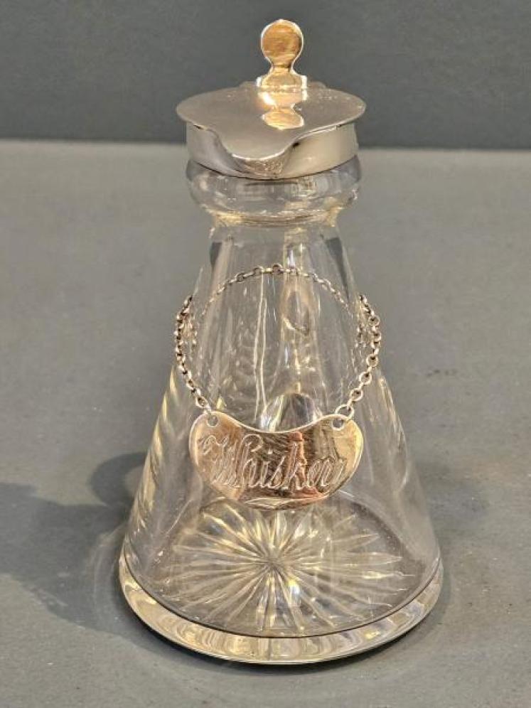 Hukin & Heath Silver Mounted Noggin and Label - Image 4