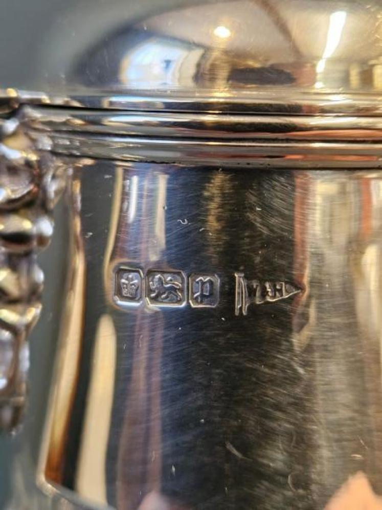 Edwardian Silver and Crystal Claret Jug - Image 4