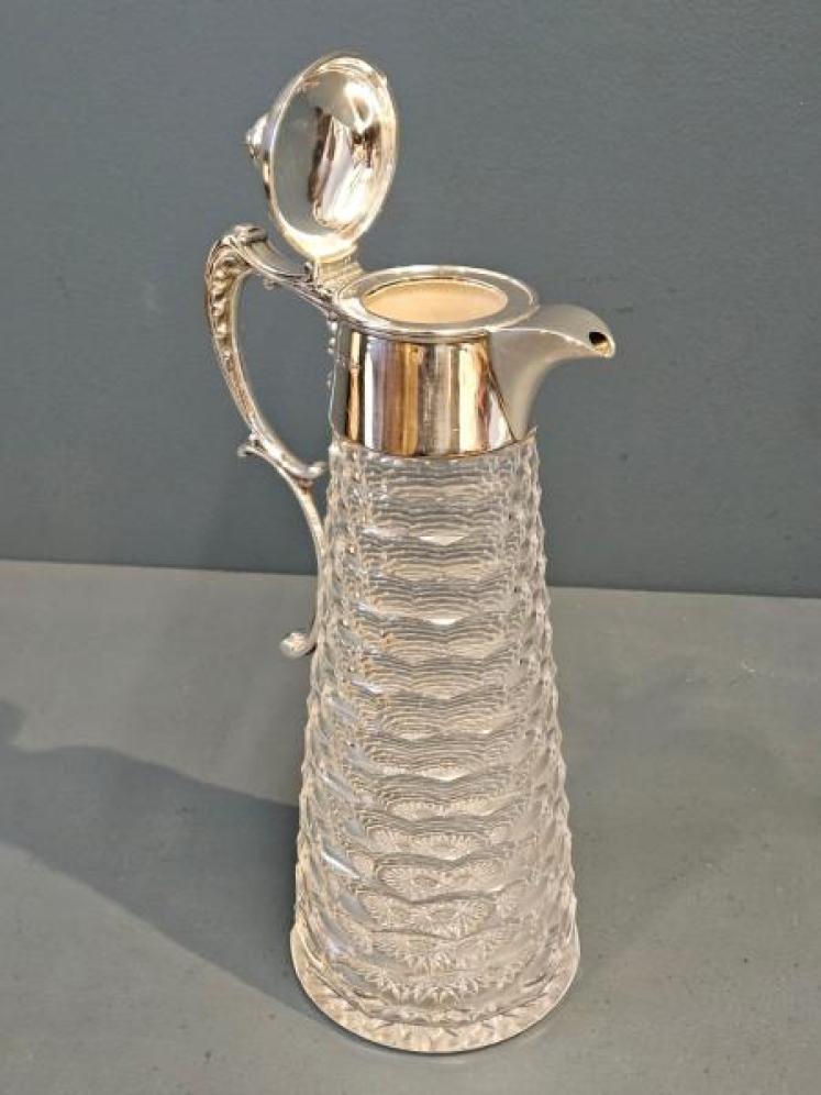 Edwardian Silver and Crystal Claret Jug - Image 5