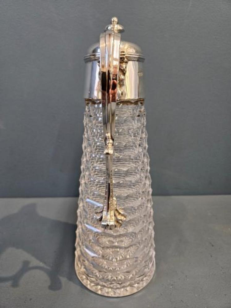 Edwardian Silver and Crystal Claret Jug - Image 7