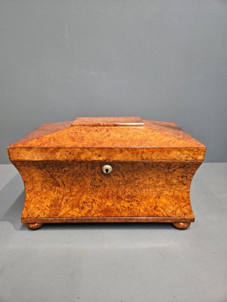 Superb Regency Pollard Oak Tea Caddy - Image 4