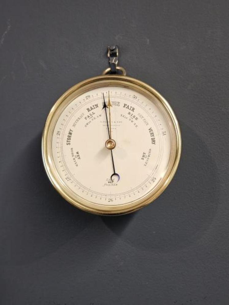Victorian Brass Cased Marine Barometer - Image 1