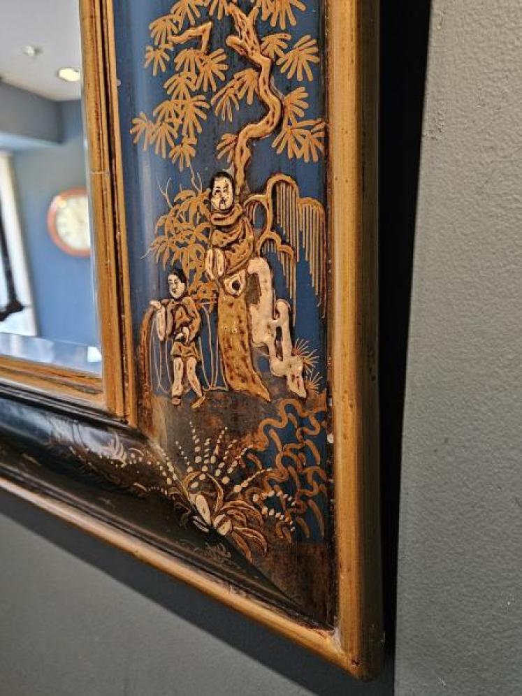 1920's Blue Chinoiserie Mirror - Image 3