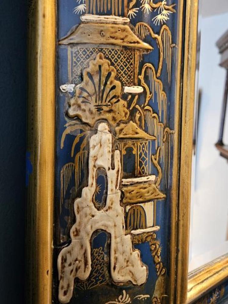 1920's Blue Chinoiserie Mirror - Image 4
