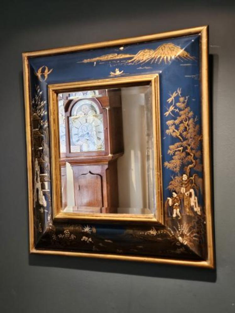 1920's Blue Chinoiserie Mirror - Image 6