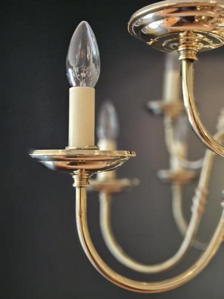 Edwardian Two Tier Brass Chandelier - Image 2