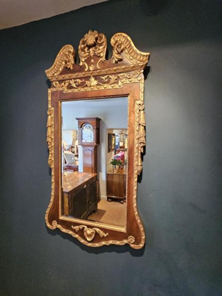 Quality Edwardian Walnut and Timber Gilt Mirror - Image 2
