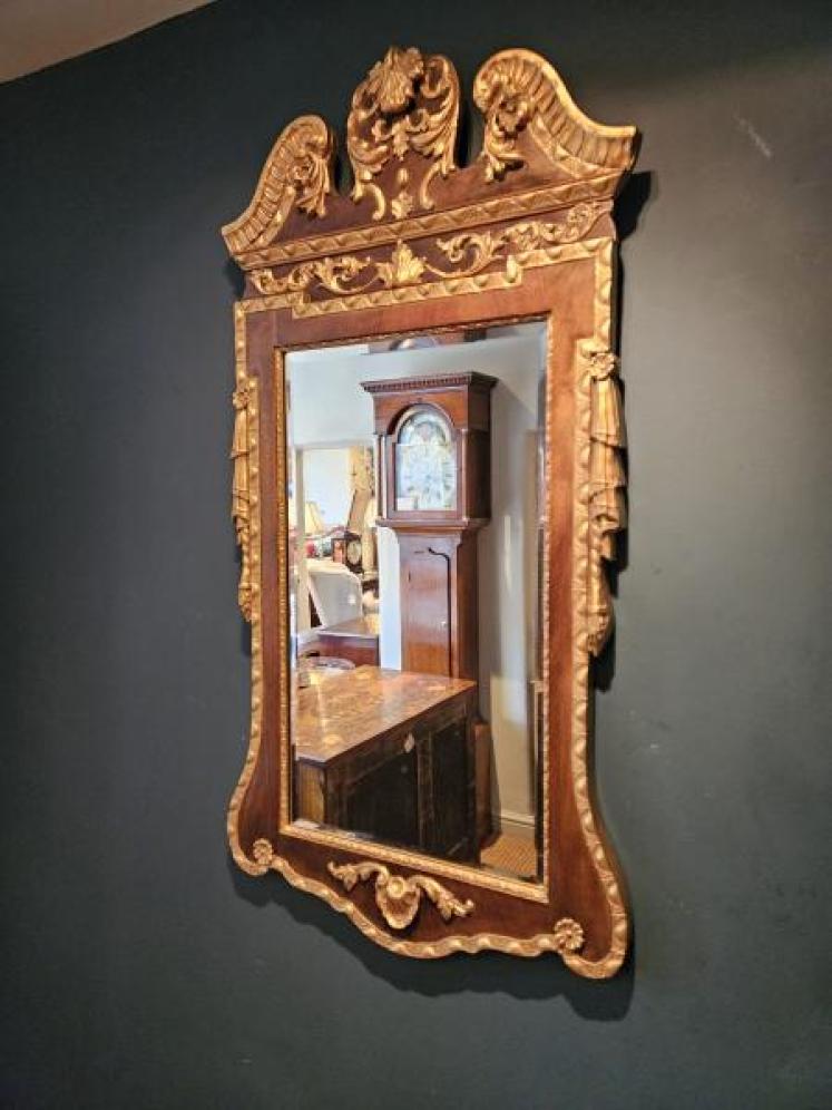 Quality Edwardian Walnut and Timber Gilt Mirror - Image 7