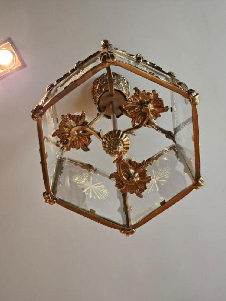 Gilt Brass Octagonal Lantern - Image 5