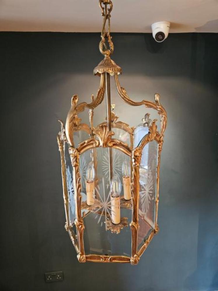 Gilt Brass Octagonal Lantern - Image 6