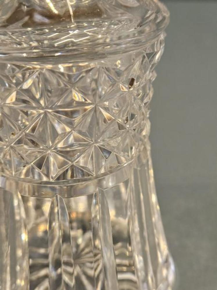 Silver and Enamel Topped Cut Crystal Scent Bottle - Image 6