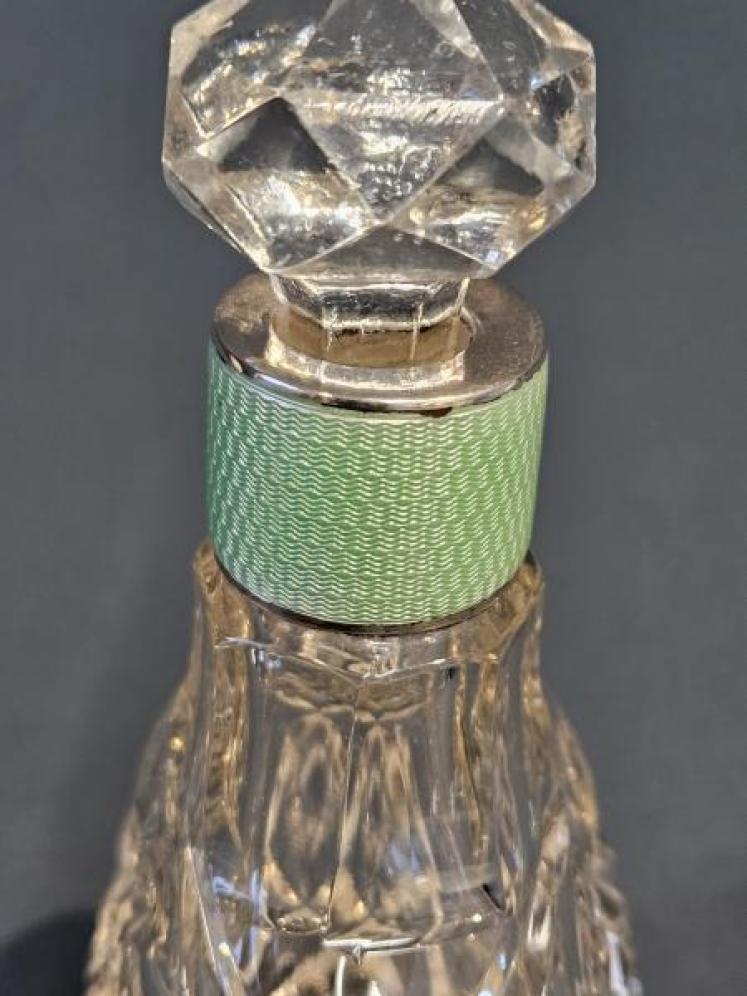 Silver and Engine Turned Enamel Collar Scent Bottle - Image 3